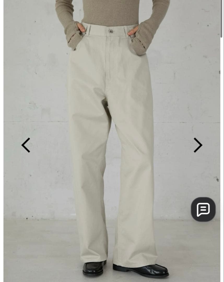 パンツ high waist straight twill pants