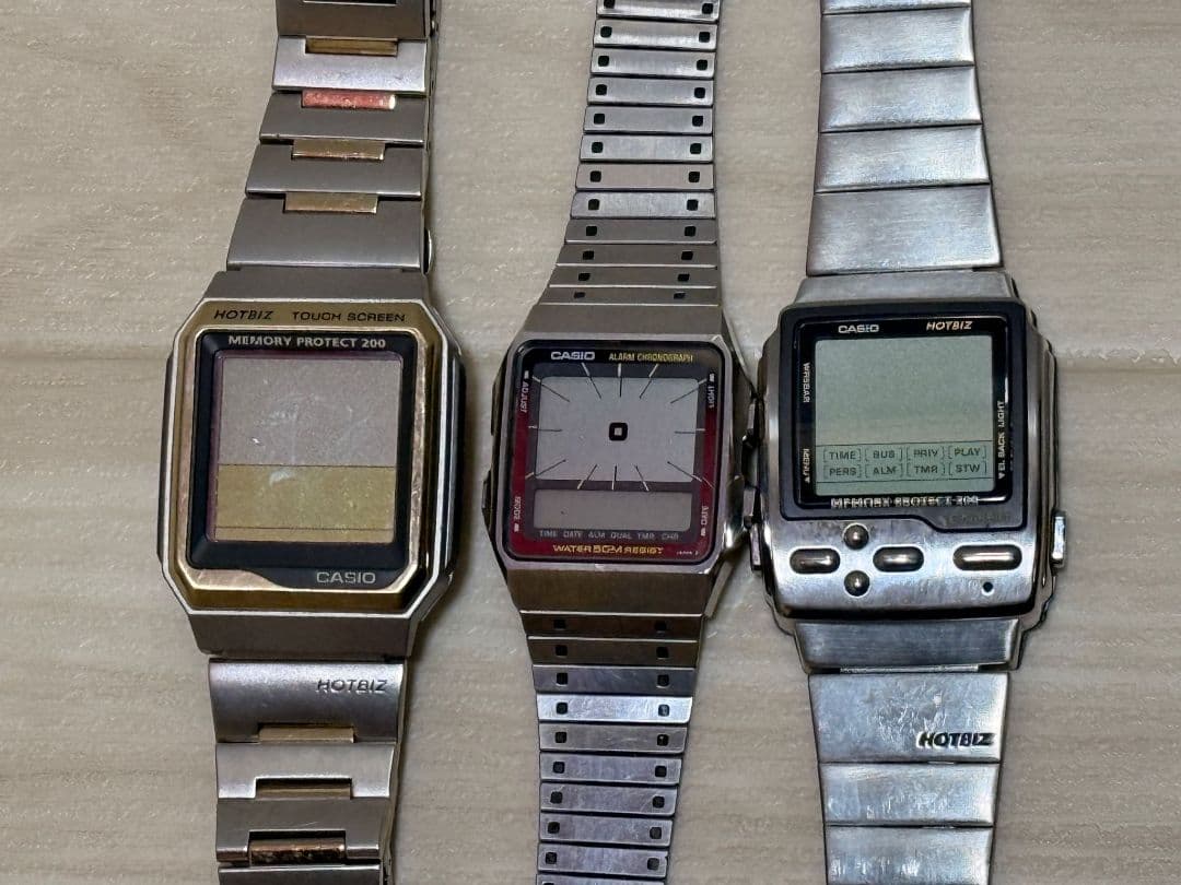 CASIO HOTBIZ デジタル腕時計 ステンレスバンド ジャンク