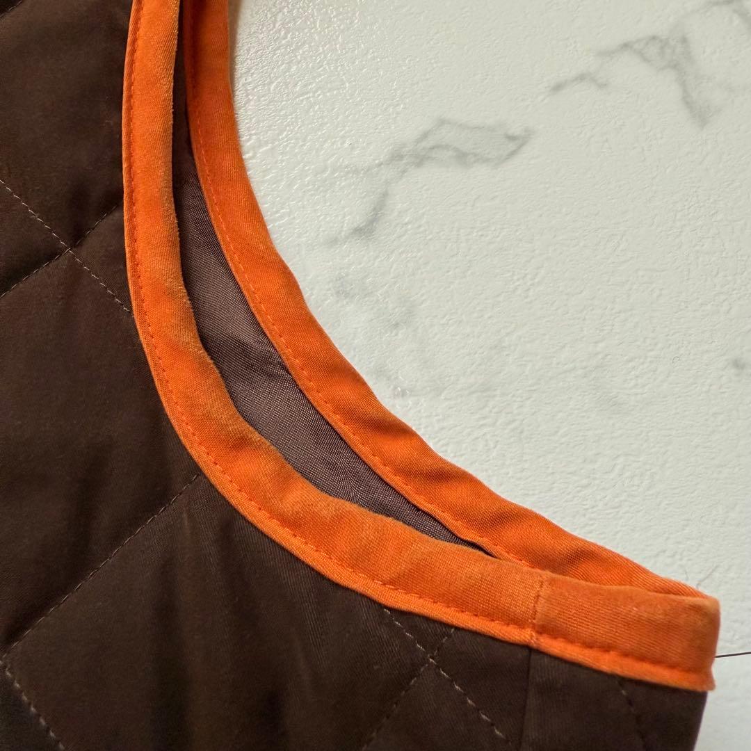 専用　HERMES ヴィンテージ キルティング ベスト ブラウン×オレンジ