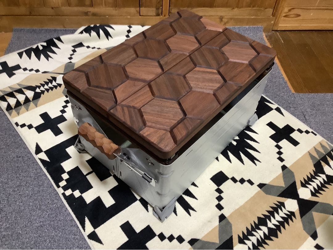 スノーピークシェルフコンテナ25サイズ スライド開口天板 ヘキサゴン柄108