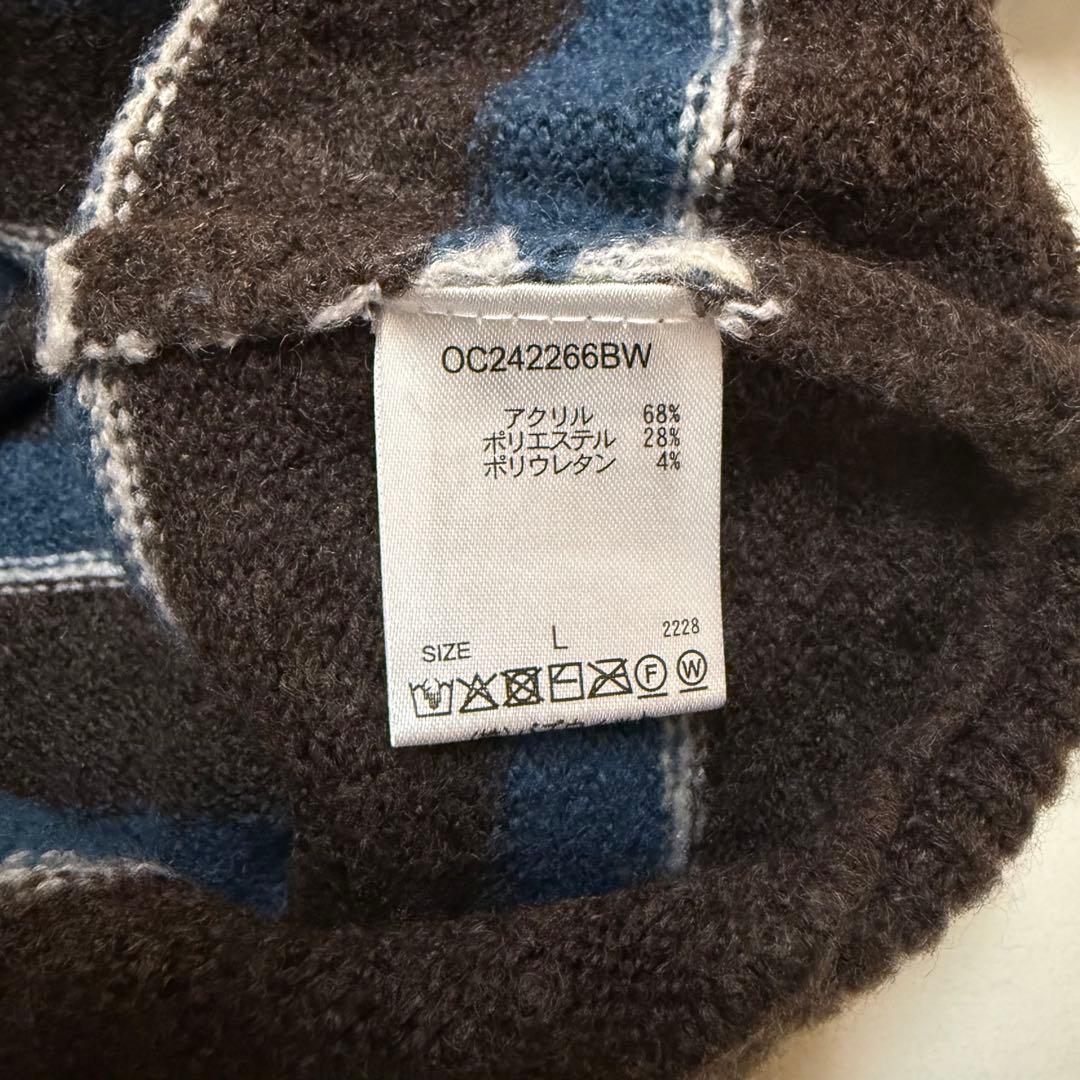 ONCILY マルチボーダーソフトタッチニットポロ