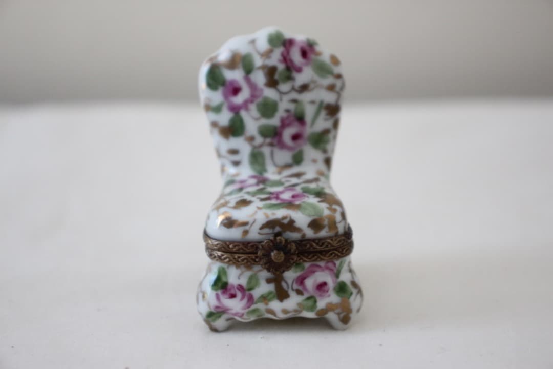 フランス　リモージュボックス　椅子　ピルケース　小物入れ