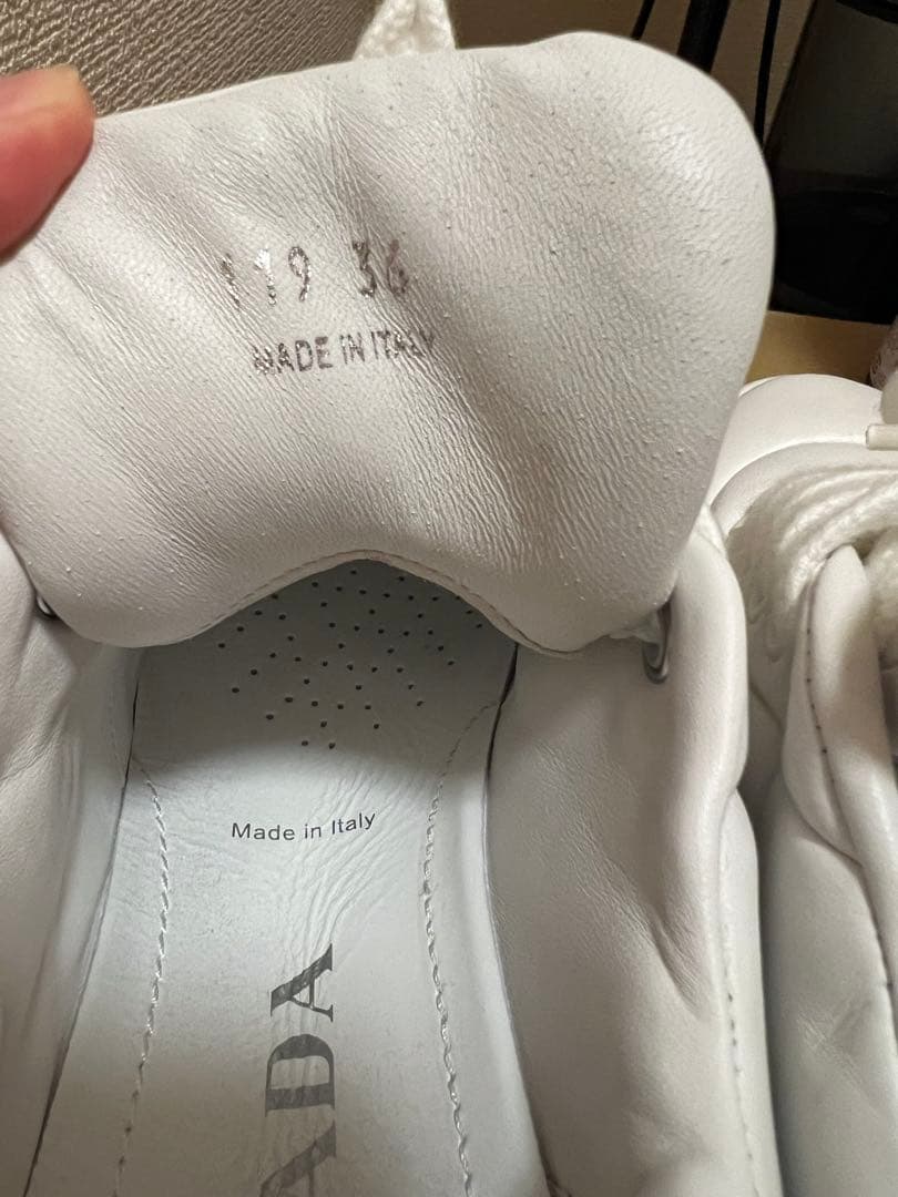 PRADA ローファー　厚底スニーカー　ホワイト　23cm