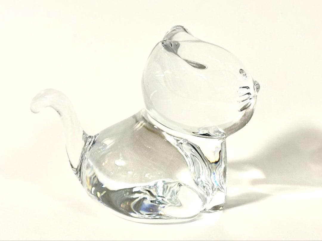 バカラ　ミニマルズキャット　クリスタルオブジェ　クリア　置物