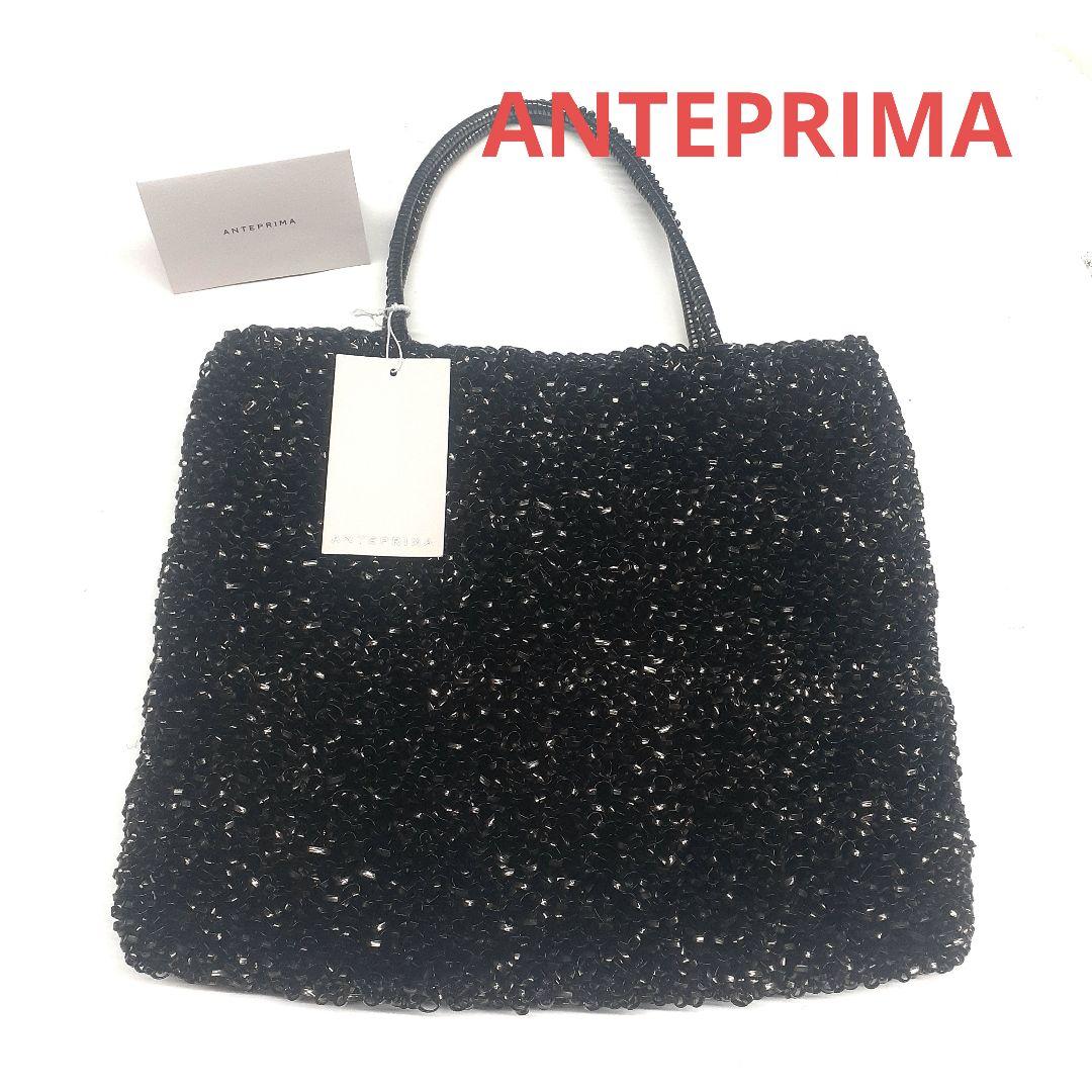 タグ付き ANTEPRIMA ワイヤーハンドバッグ スクウェア ラージ ブラック