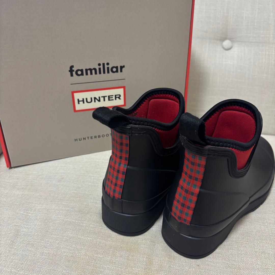 新品　HUNTER×familiar レインブーツ