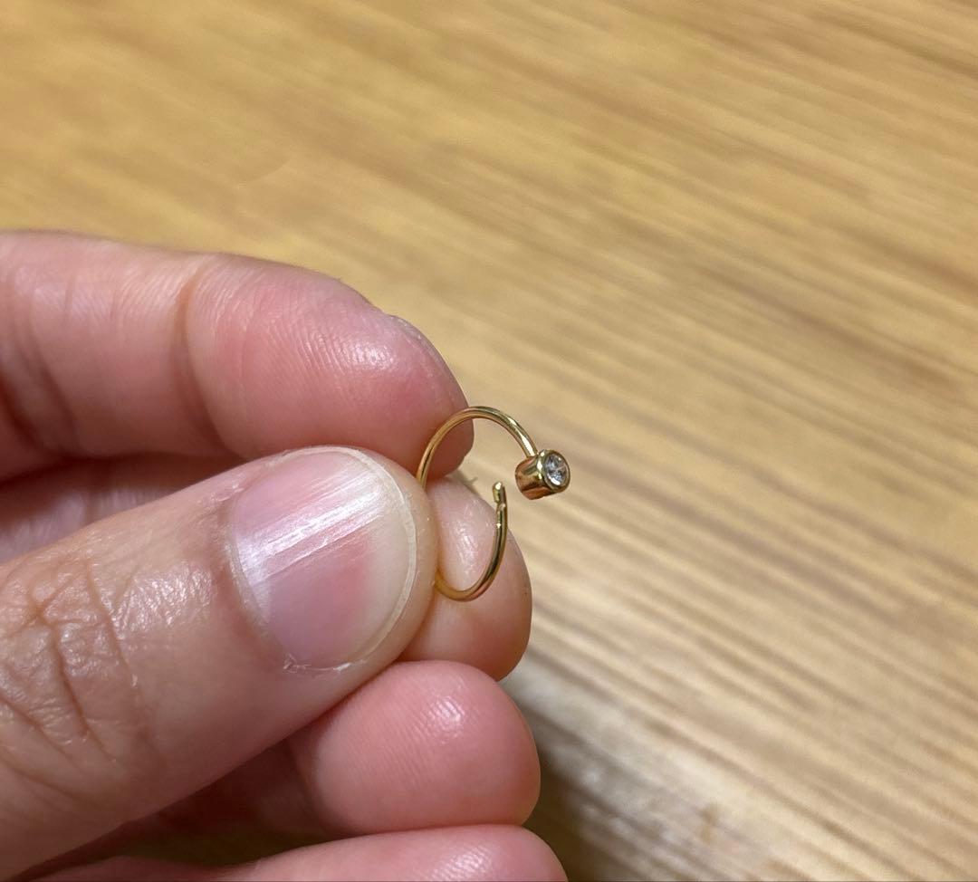 SHIHARA ピアス　ワンストーンフープピアス01