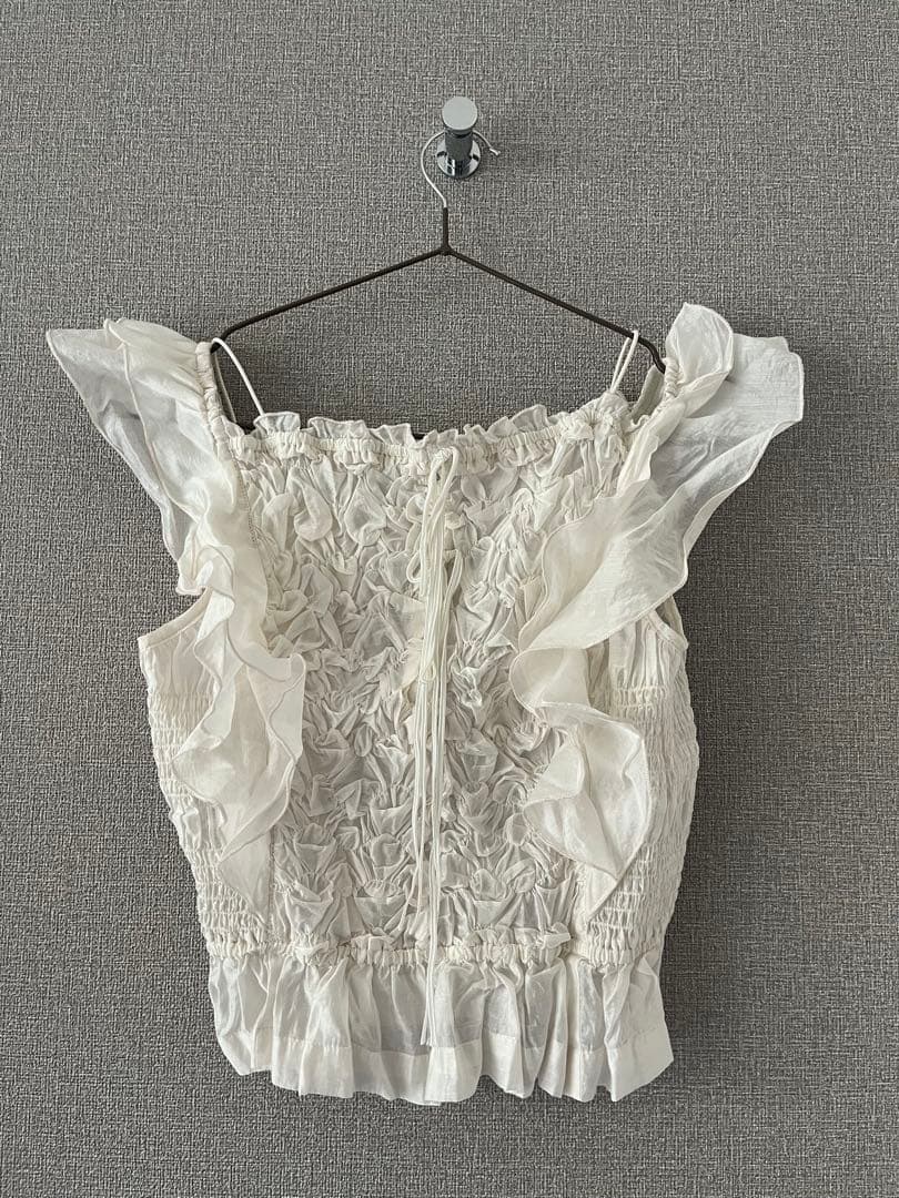 COCO DEAL シャーリングフリルブラウス