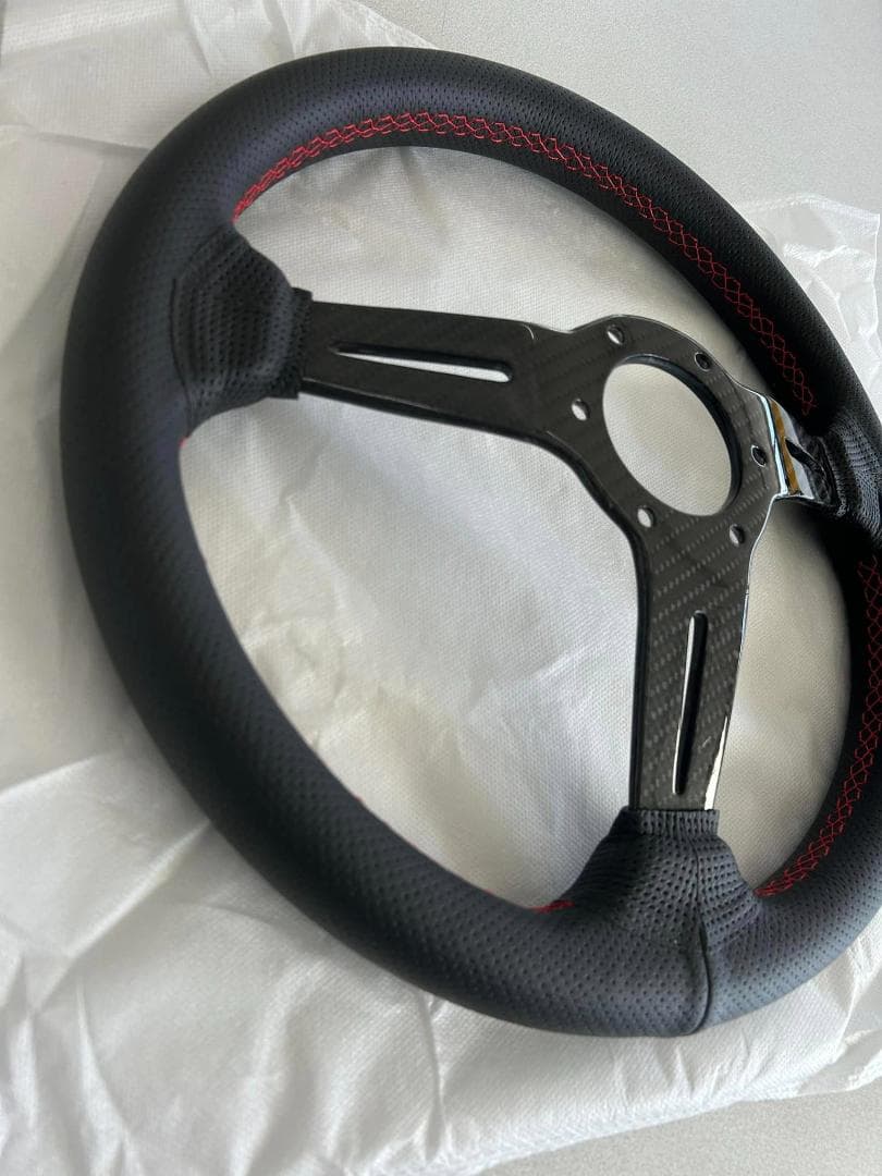 ステアリング ブラック リアルカーボンスポーク 未使用 USDM JDM