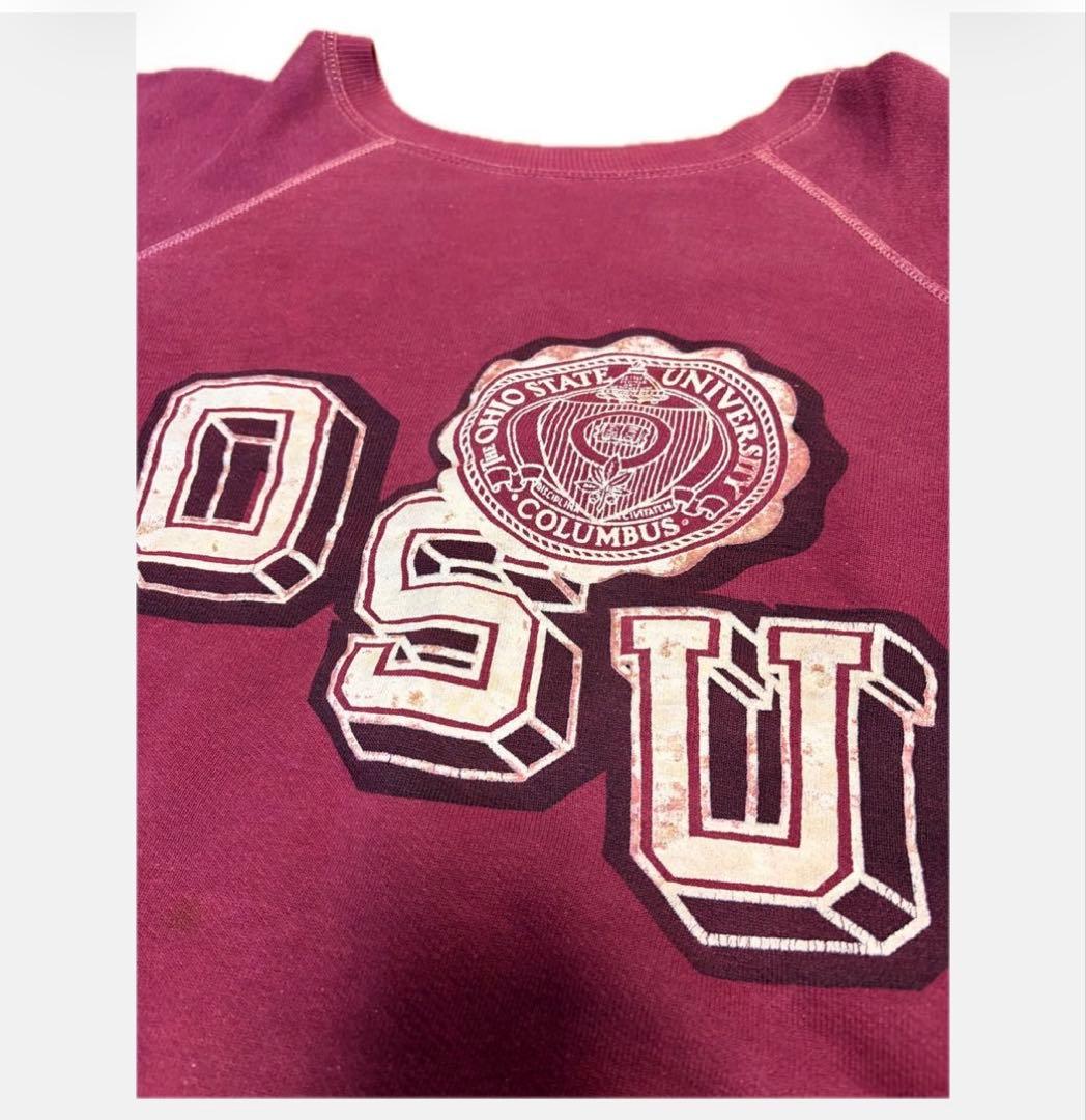 60's Flocky Print Vintage Sweat USA製