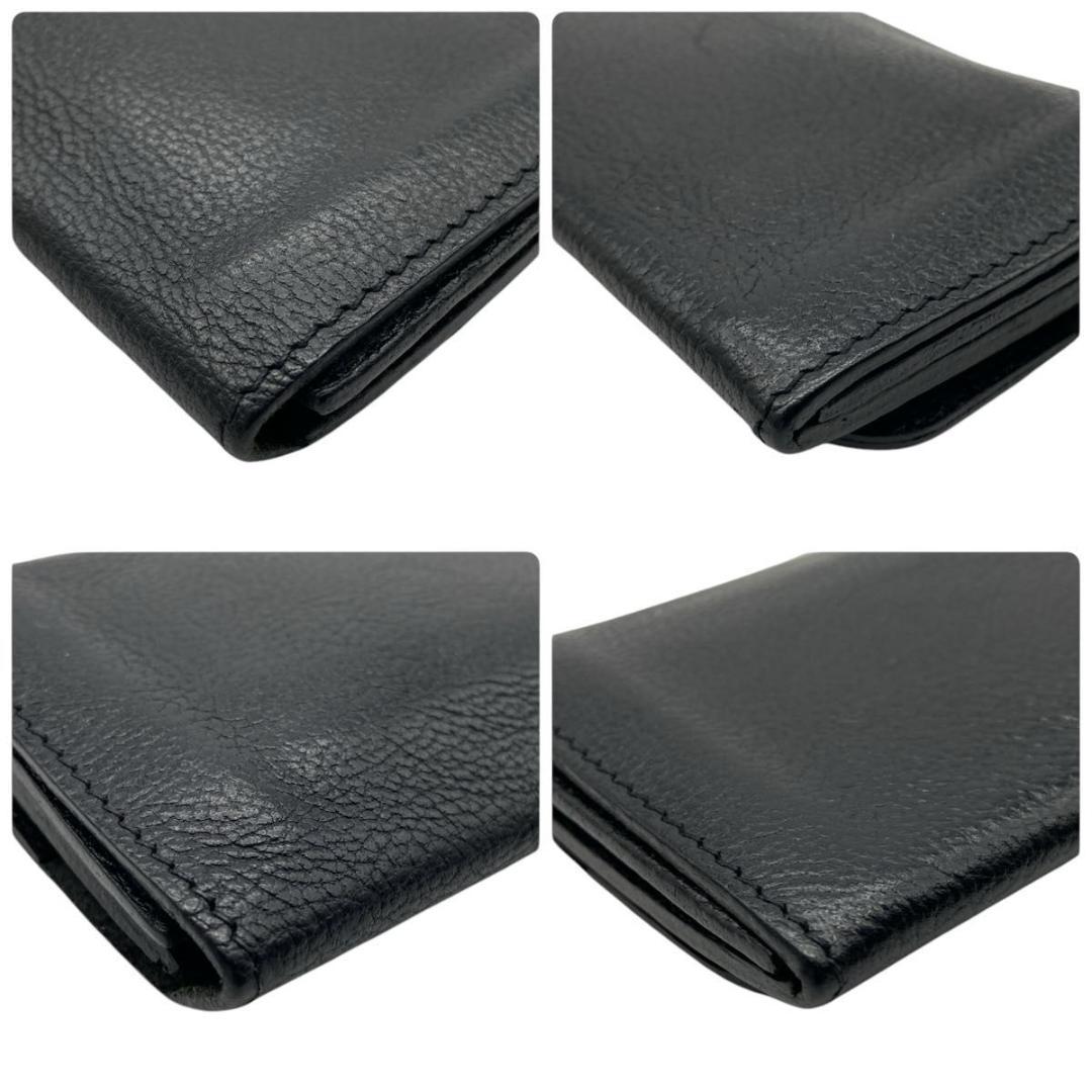 【希少】イルビゾンテ　名刺入れ　レザー　シボ革　金ボタン　ロゴ刻印　黒　極美品