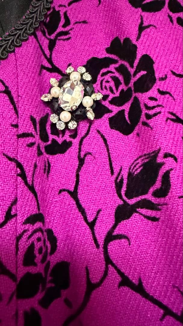 2025AW⭐️スーパービューティー⭐️フロッキープリント　半袖ワンピース　44