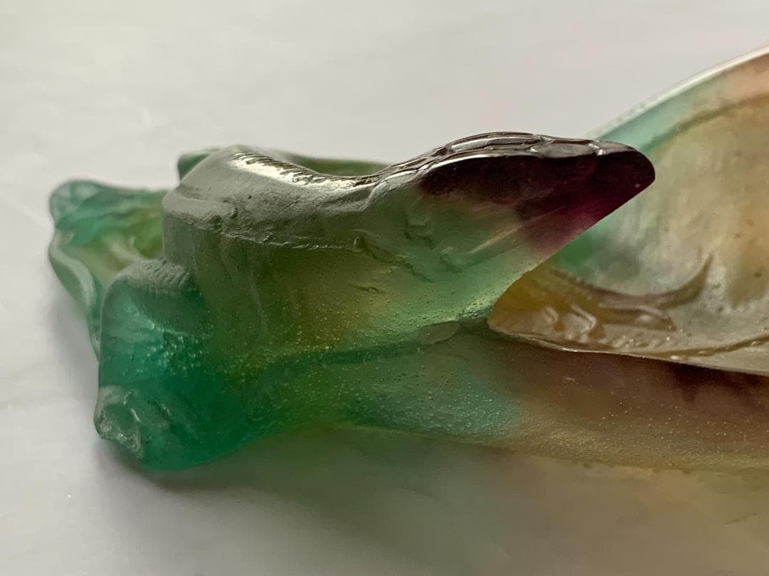 ✨SALE✨硝子製蜥蜴トレー(オブジェ)　アンティークドーム・ナンシー　フランス