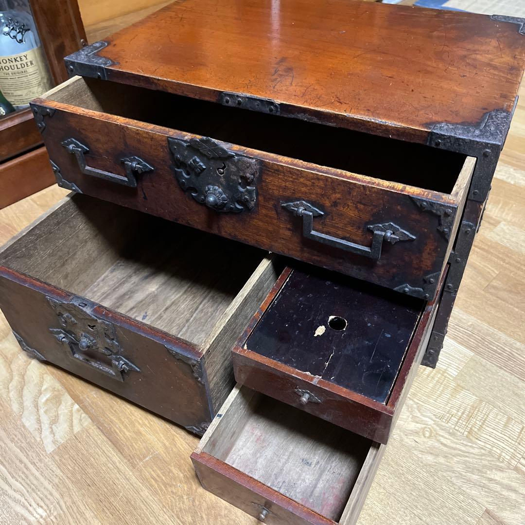 K50 アンティーク　木製　引き出し　戦前　古道具　ミニ箪笥　明治　時代箪笥