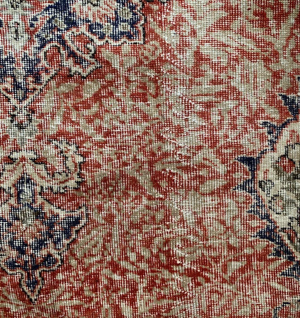 超大判　コーラルレッド　265×144 トルコヴィンテージラグ　メダリオン