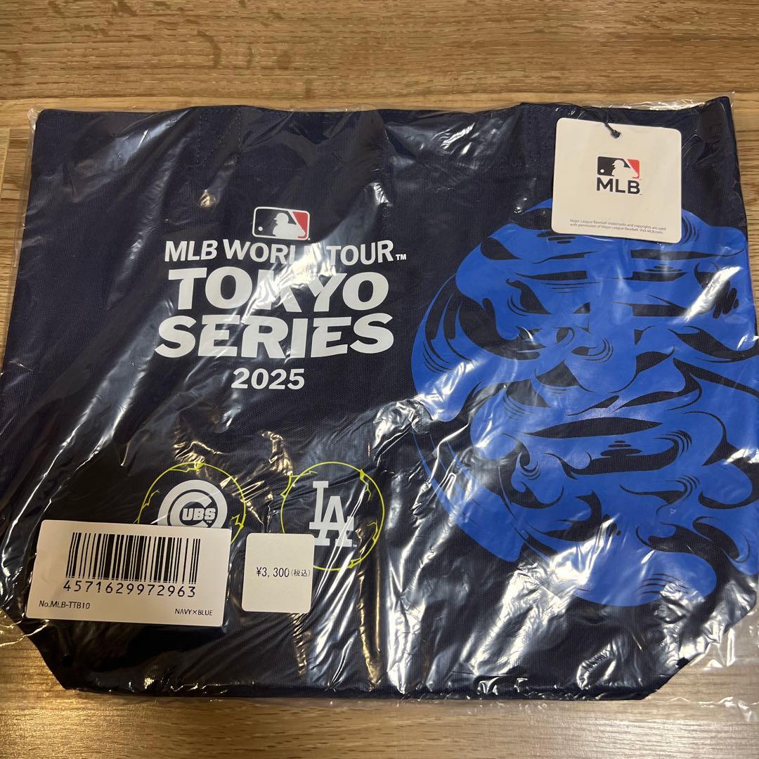 MLB 東京シリーズ キャンバストートバッグ 青 カブス ドジャース 新品