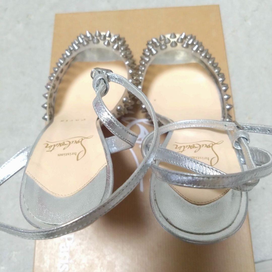 Christian Louboutin サンダル ハイヒール シルバー スタッズ