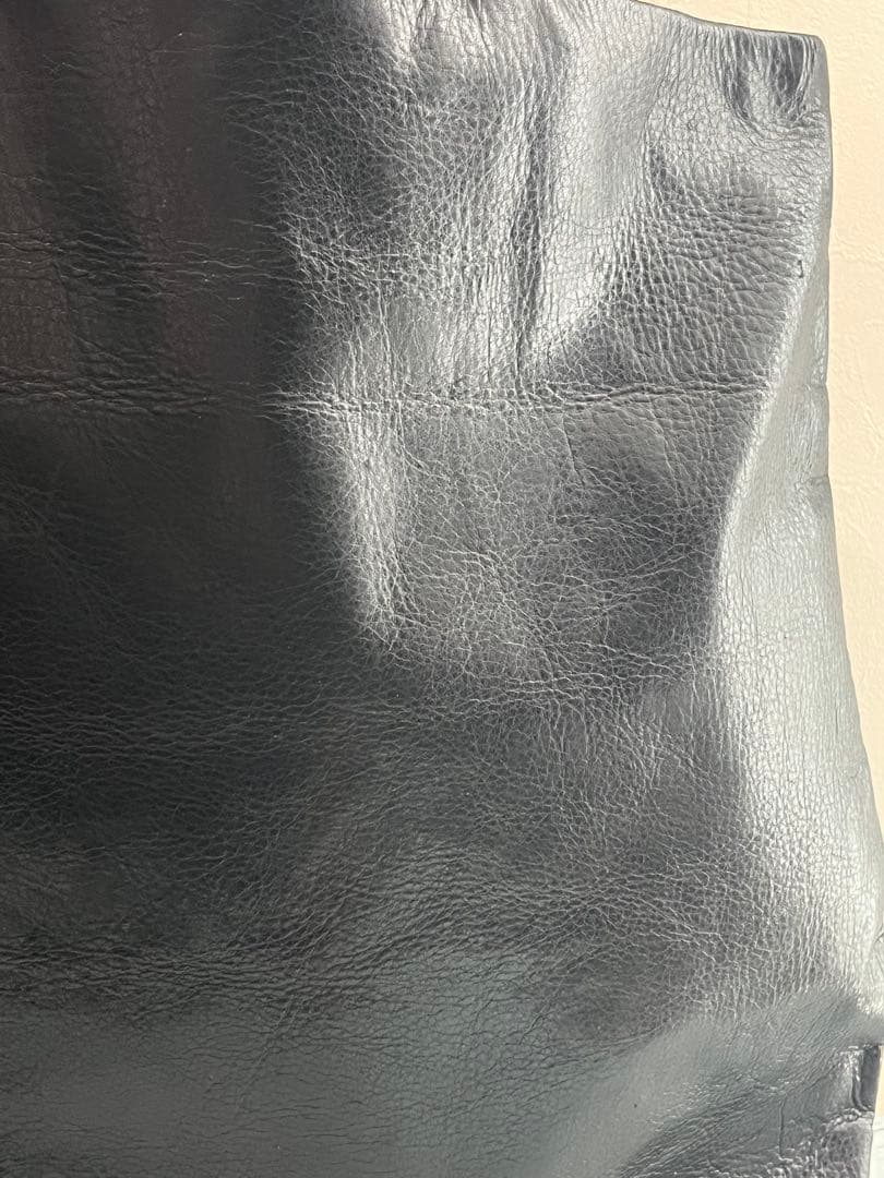 トートバッグ トート シンプル 本革 手作り クラフト 男女兼用　ブラック　一点