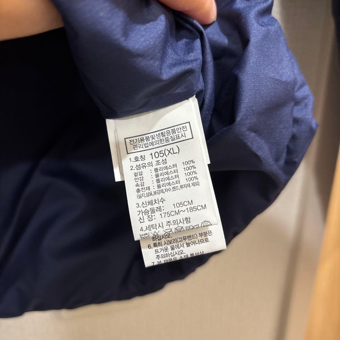 韓国　ザノースフェイス　メンズダウンジャケットXLサイズ　ネイビー　新品未使用品