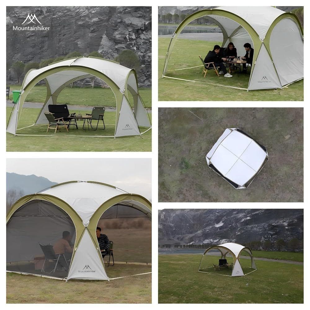 M MOUNTAINHIKER シェードテント 4mx4m (カーキ)