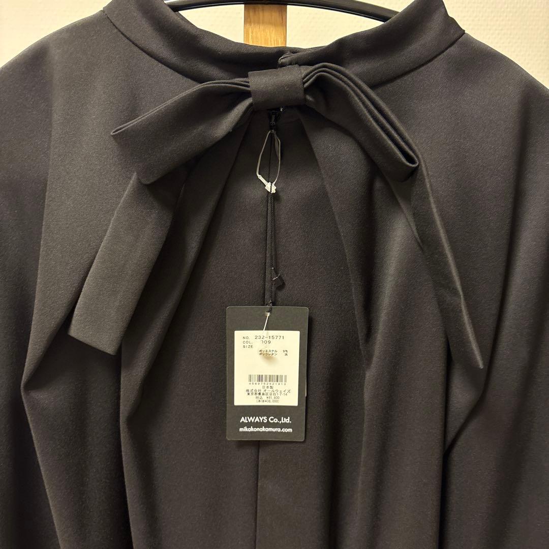 Mfil/ブラックリボン長袖ブラウス/未使用