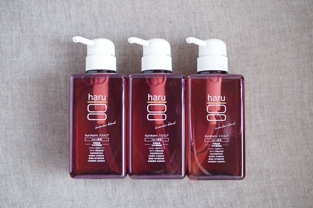 haru シャンプー 黒髪スカルプ（ラベンダーブレンド） 400ml×3本