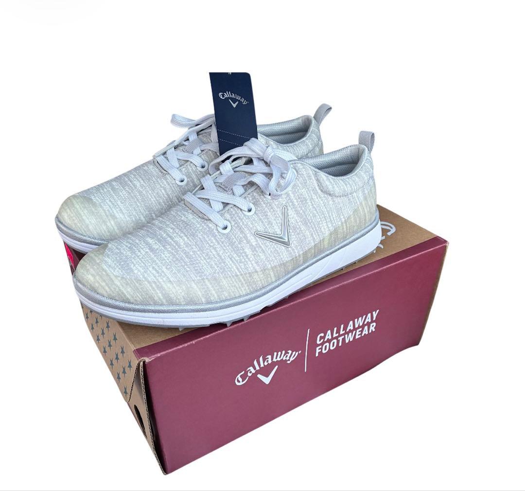 【美品】キャロウェイ レディースゴルフシューズ 軽量（スパイクレス） 25㎝