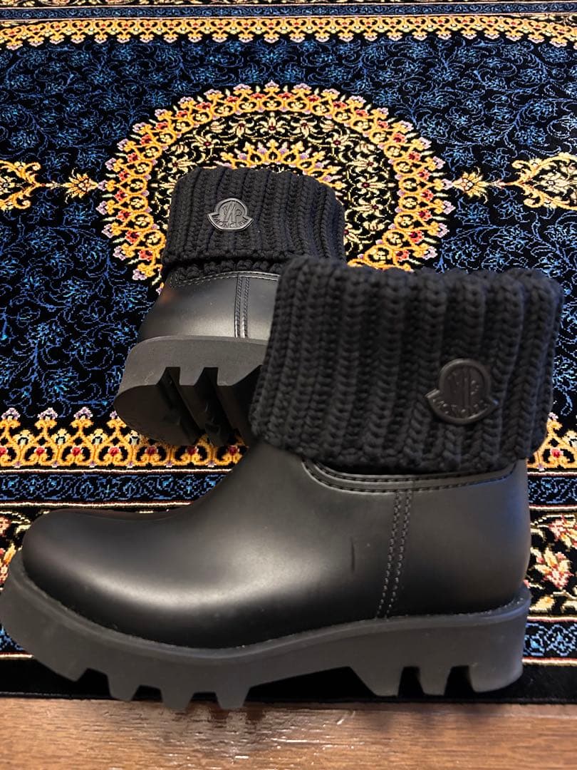 MONCLER 黒 ショートブーツ レインシューズ