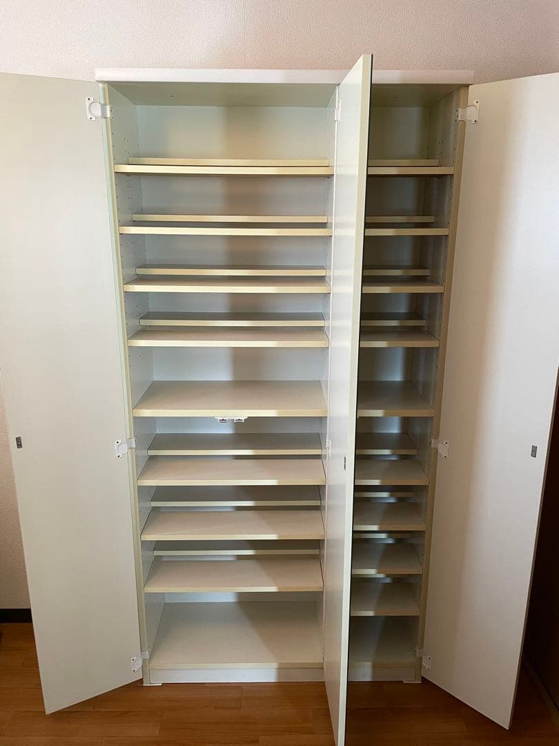 dinos ディノス　効率収納できる段違い棚シェルフ　ミラー扉　本棚