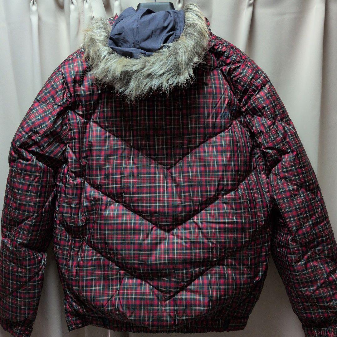 STUSSY レッド・チェック ダウンジャケット Lサイズ