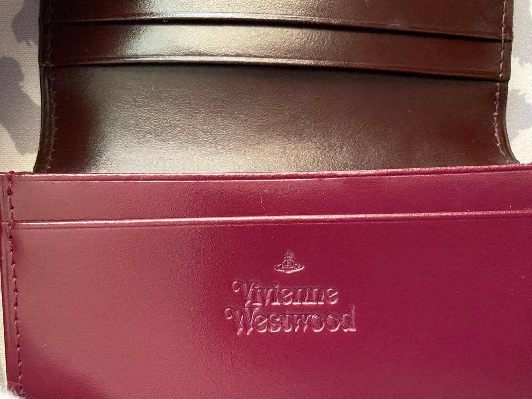 【美品】Vivienne Westwood バーガンディカラーのレザー名刺入れ