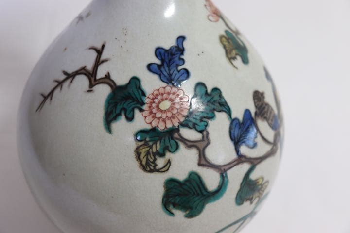 明治　九谷一輪挿　角福　送料込み1122