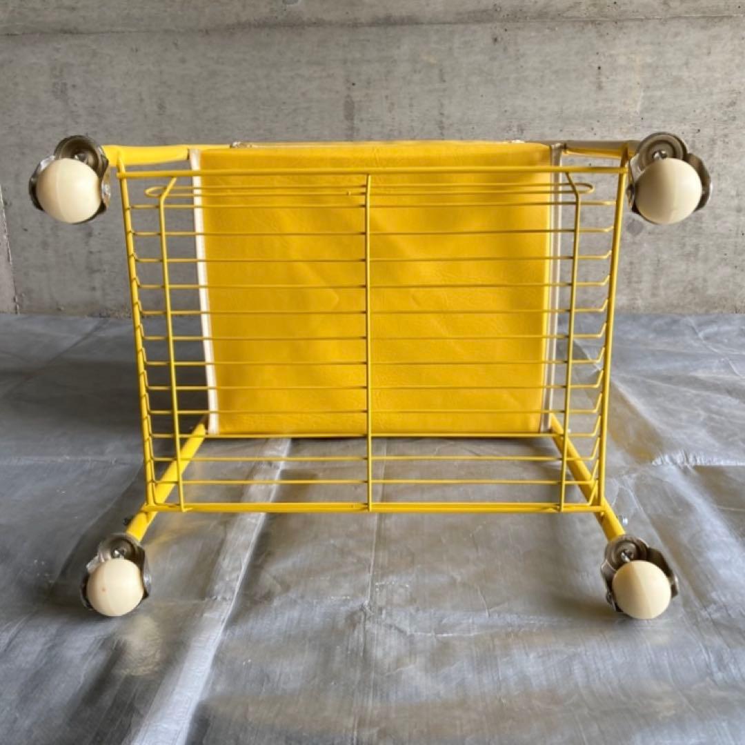 ウッドペッカー ワゴン カート ラック カゴ 収納 黄色 ポップ レア レトロ