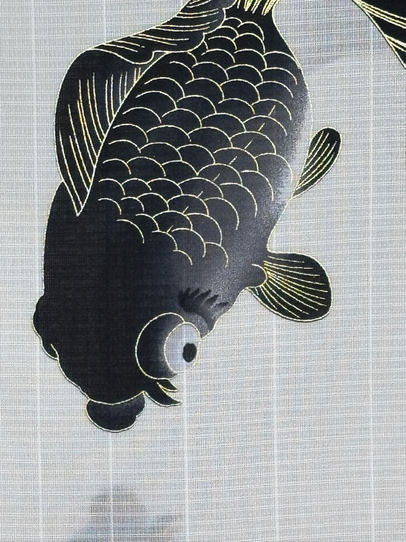 ☆aman様☆ 誉田屋源兵衛 反物 474 金魚 白地 黒 金 綿