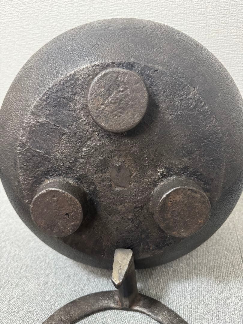 アンティーク　茶道具　風炉　鉄釜　五徳　3点セット