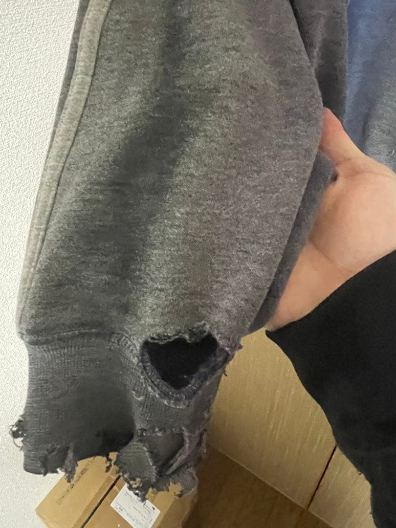 90's ”アディダス”鬼フェード”茄子紺” 短丈“ Boro sweat