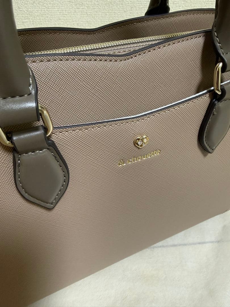 (美品)クリアポケット付きハートビジュートートバッグ