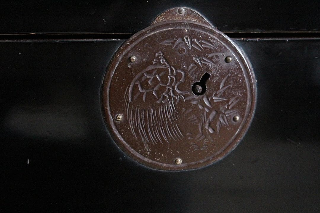 ゆず　綺麗な丸金具庄内箪笥　4杯　タンス　収納　古家具　古民家　時代家具