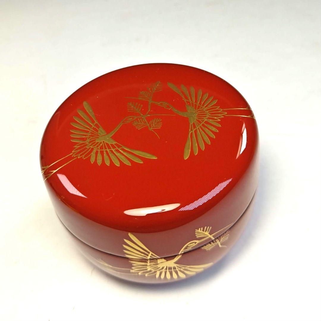 イ780 棗『峯清作』『松喰鶴蒔絵　平棗　共箱』茶入　茶器　茶道具