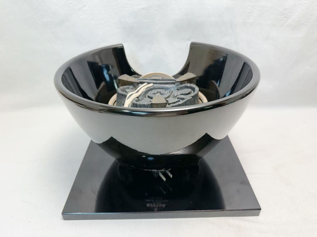 ほぼ未使用 茶道具 黒真塗 紅鉢型 野々田商店製電熱器 釜師浄義作 松地紋真形釜