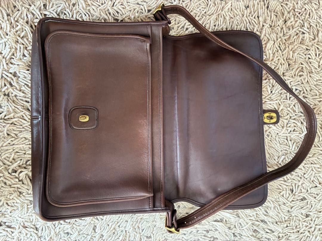 ヴィンテージCOACH ダークブラウン レザー ビジネスバッグ　USA製