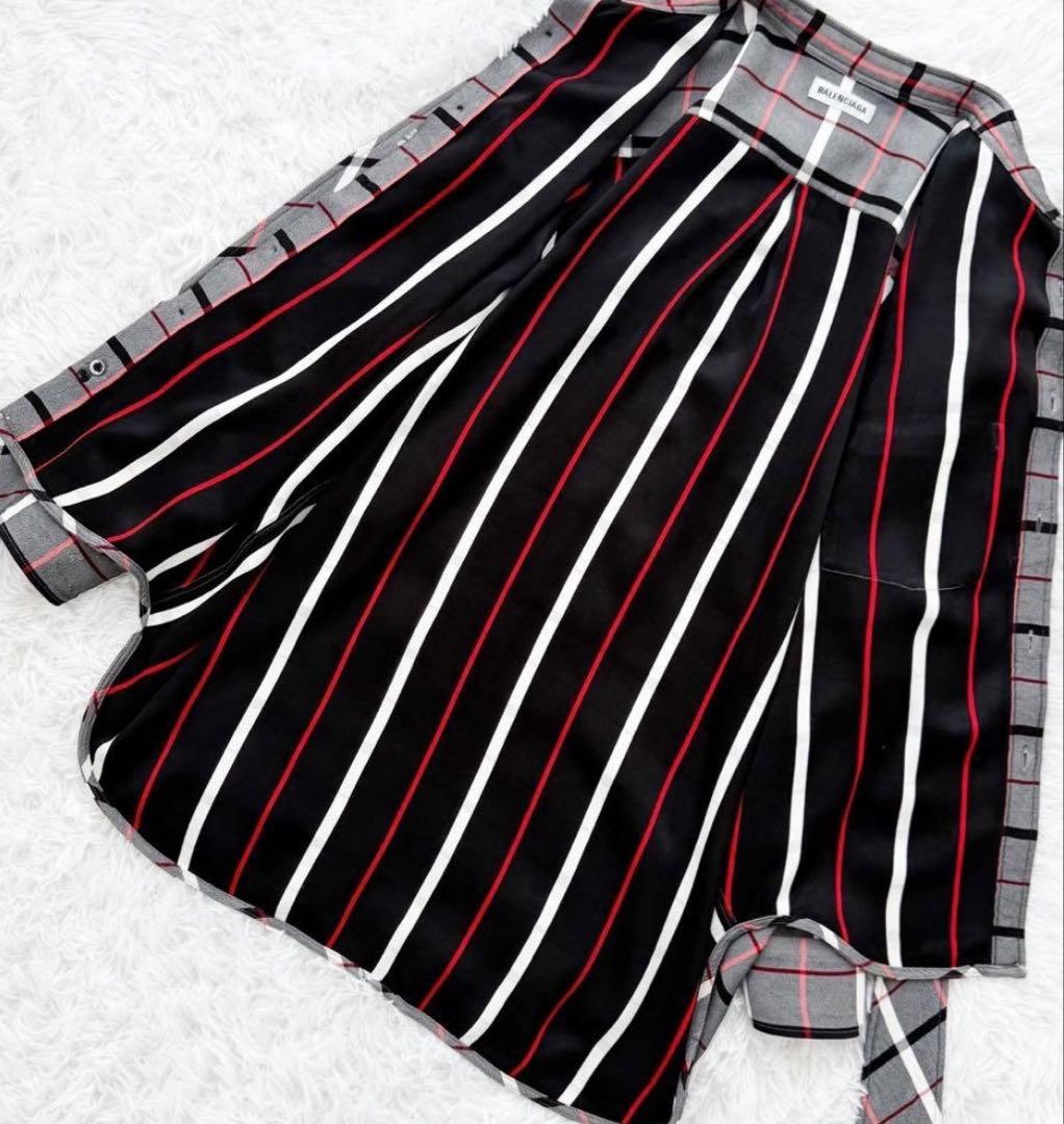 ★BALENCIAGA チェック柄リボン付きシャツ★