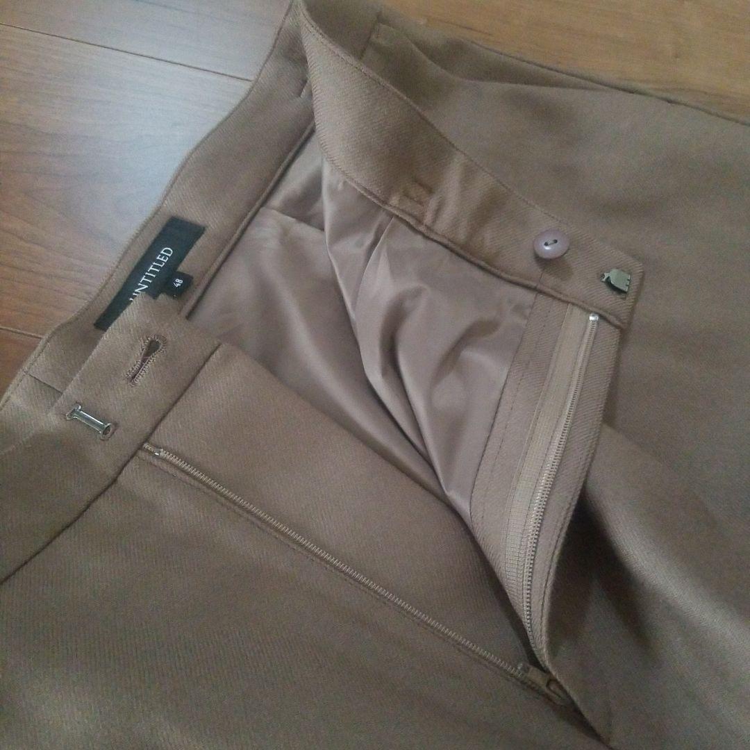 アンタイトル　ベージュブラウン 　ガウチョパンツ ワイドレッグ