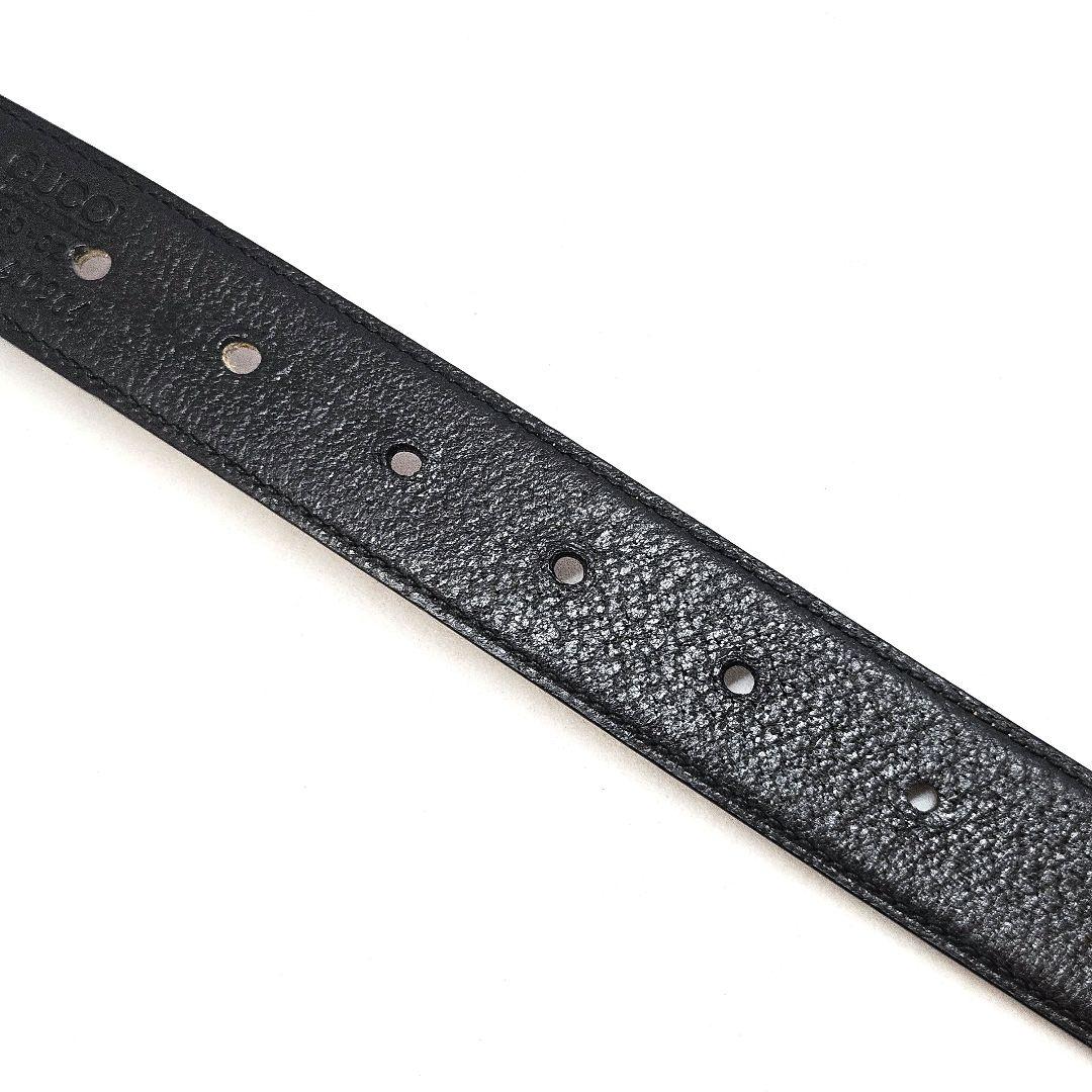 GUCCI ベルト GGマーモント ゴールド レザー ロゴ 黒 レディース