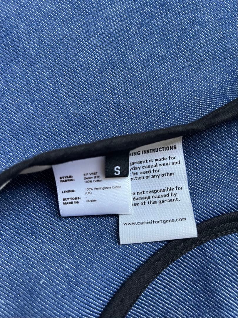 カミエルフォートヘンス　デニムジップベスト　サイズS