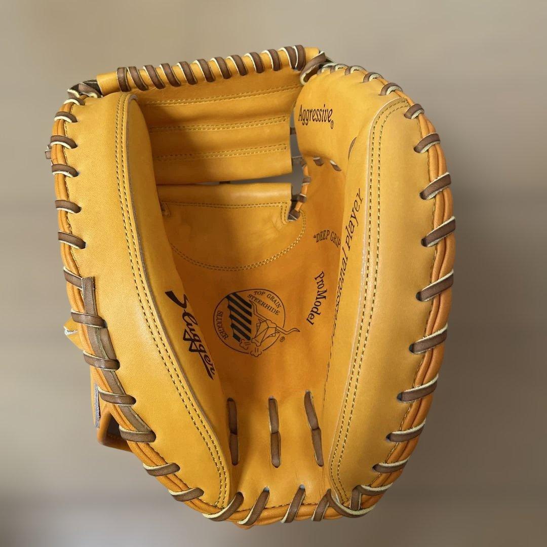 久保田スラッガー　硬式用キャッチャーミット　KCSR オレンジ　硬式球1球付