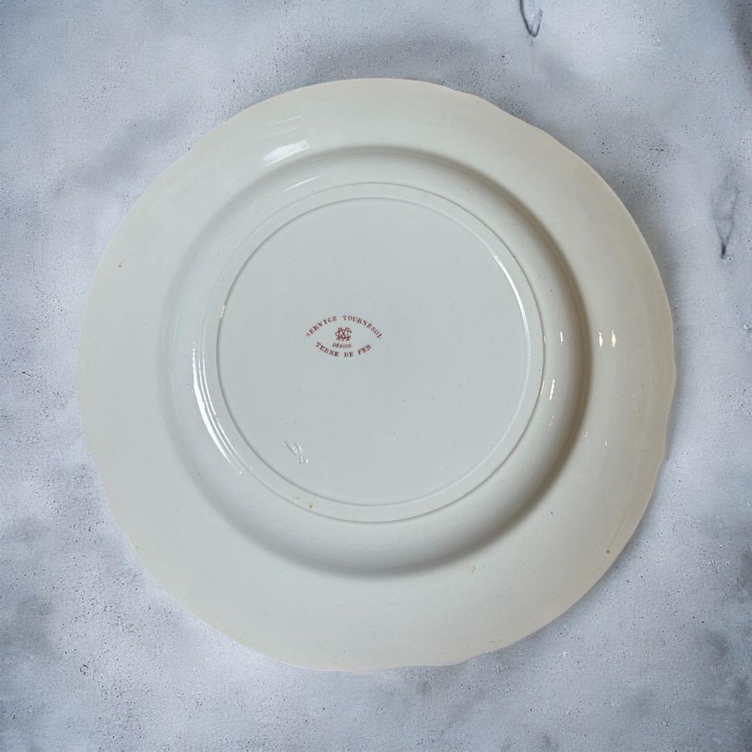 クレイユモントローアンティーク花柄陶磁器プレート２枚セット