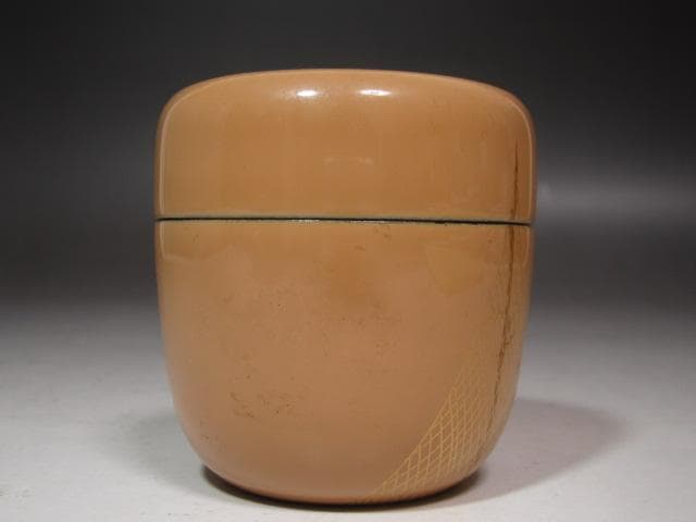 ☆　中村宗哲　白漆干し網蒔絵中棗　表千家十三代即中斎の花押がございます☆y546