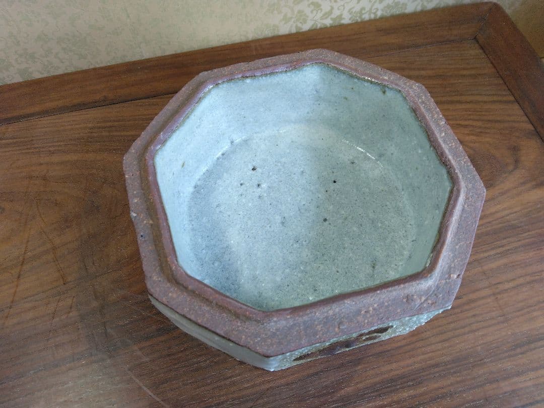 清水保孝作 清水焼 八角蓋付小物入