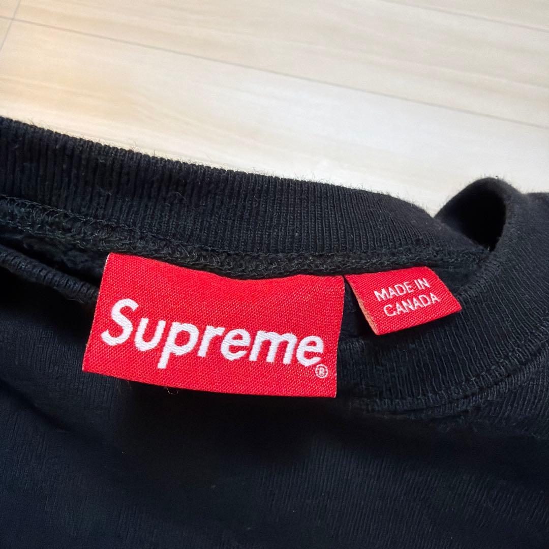 SUPREME ブラック クルーネック スウェット M